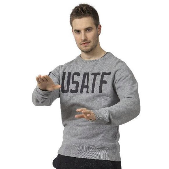 Nike USATF Track & Field Grey Pullover Crewneck Sweatshirt Men's Size XL - Picture 1 of 9